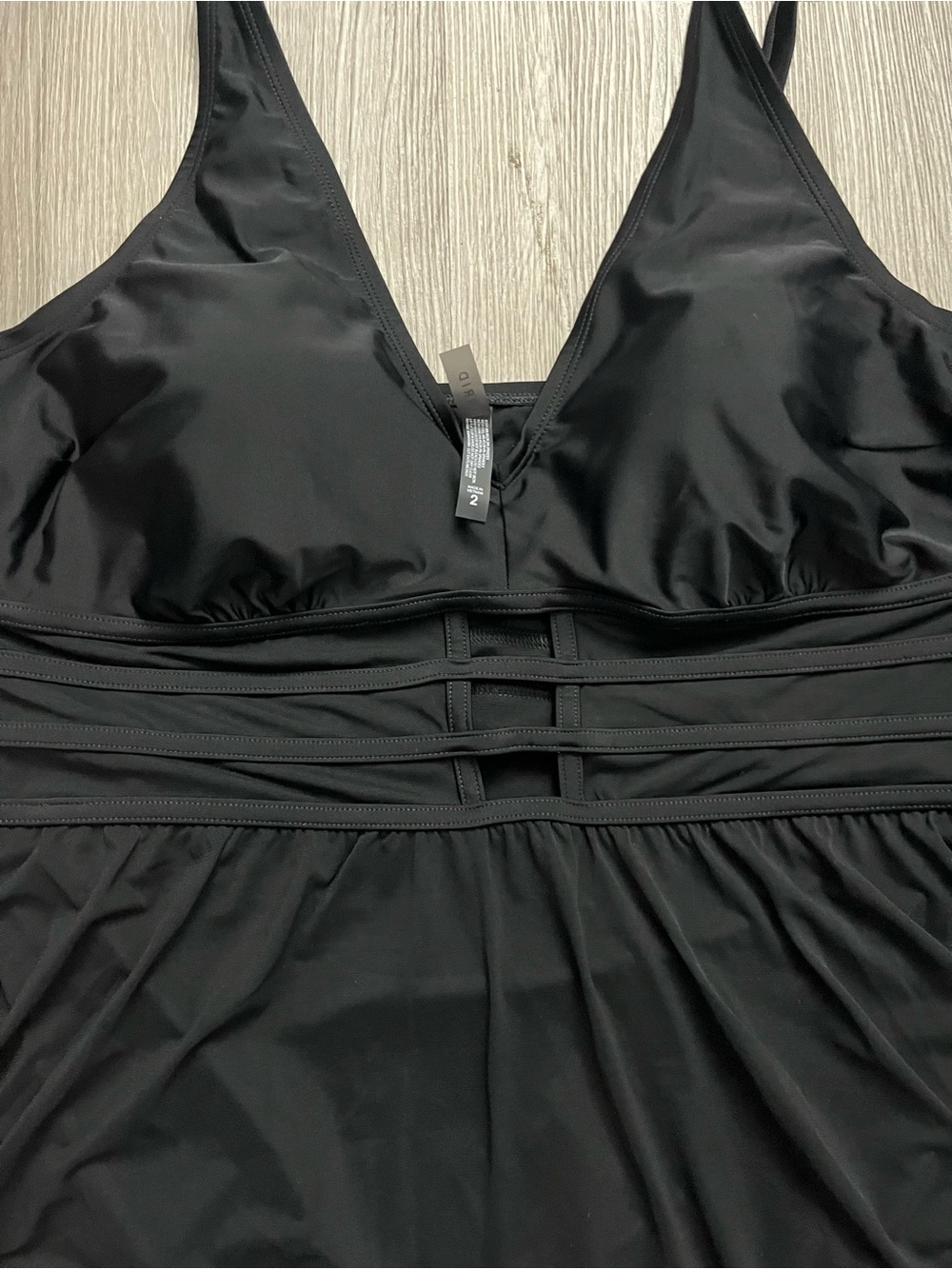 350–NWT Torrid Black Mesh Inset Swim Dress - Picture 3 of 8